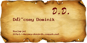 Décsey Dominik névjegykártya